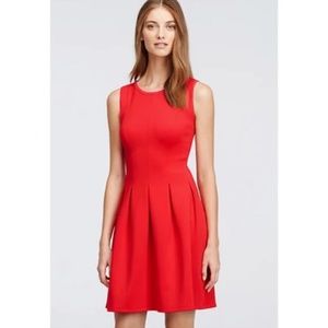 J. Crew Sleeveless Pleated Fit & Flare Red Dress (Size 2)